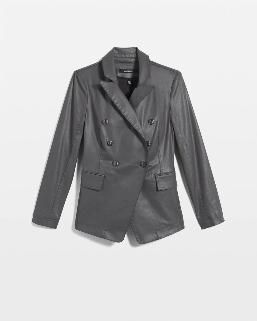 WHBM® Petite Coated Denim Studio Blazer | White House Black